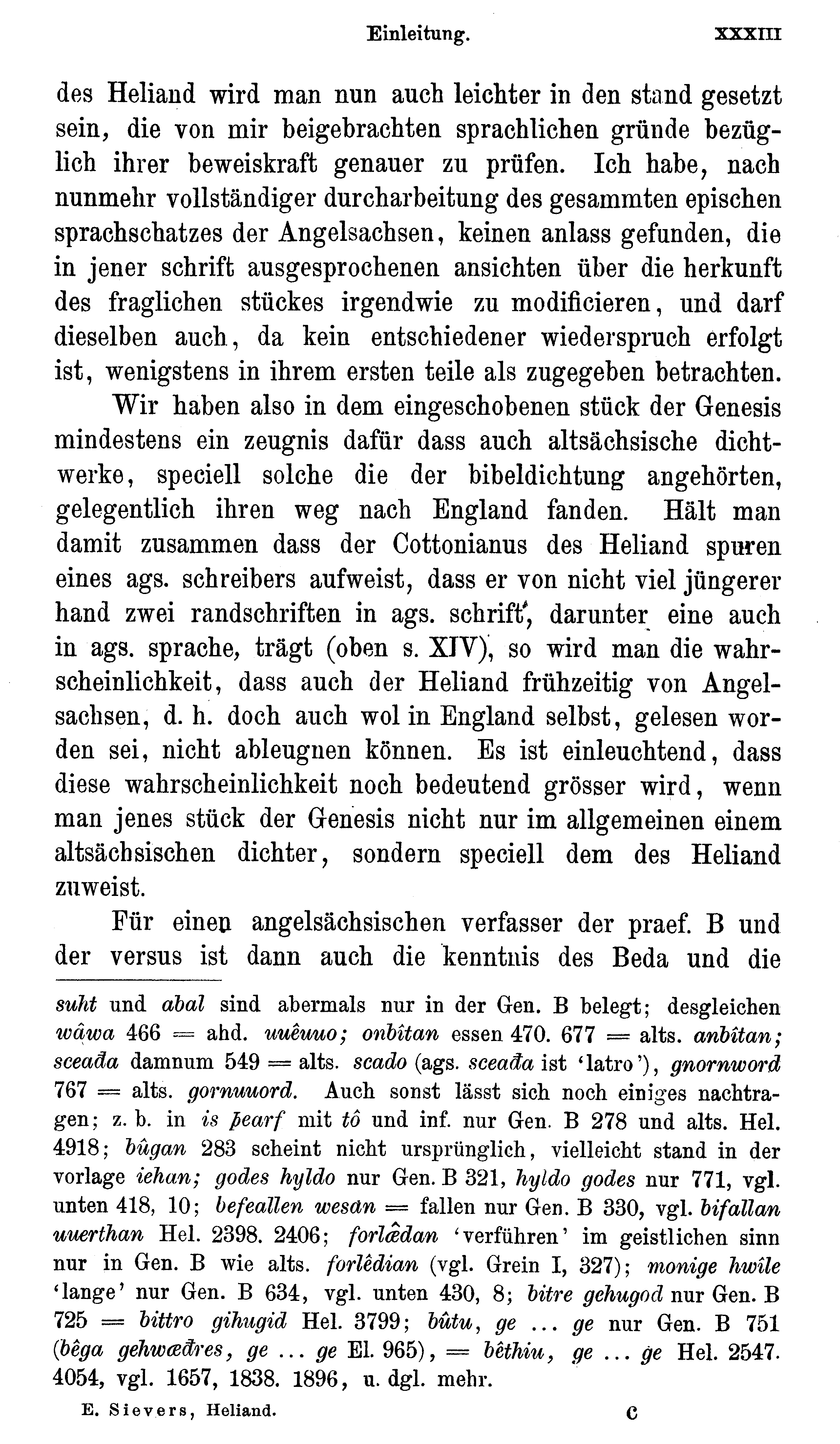 facsimile image (Sievers 1878, p. xxxiii)