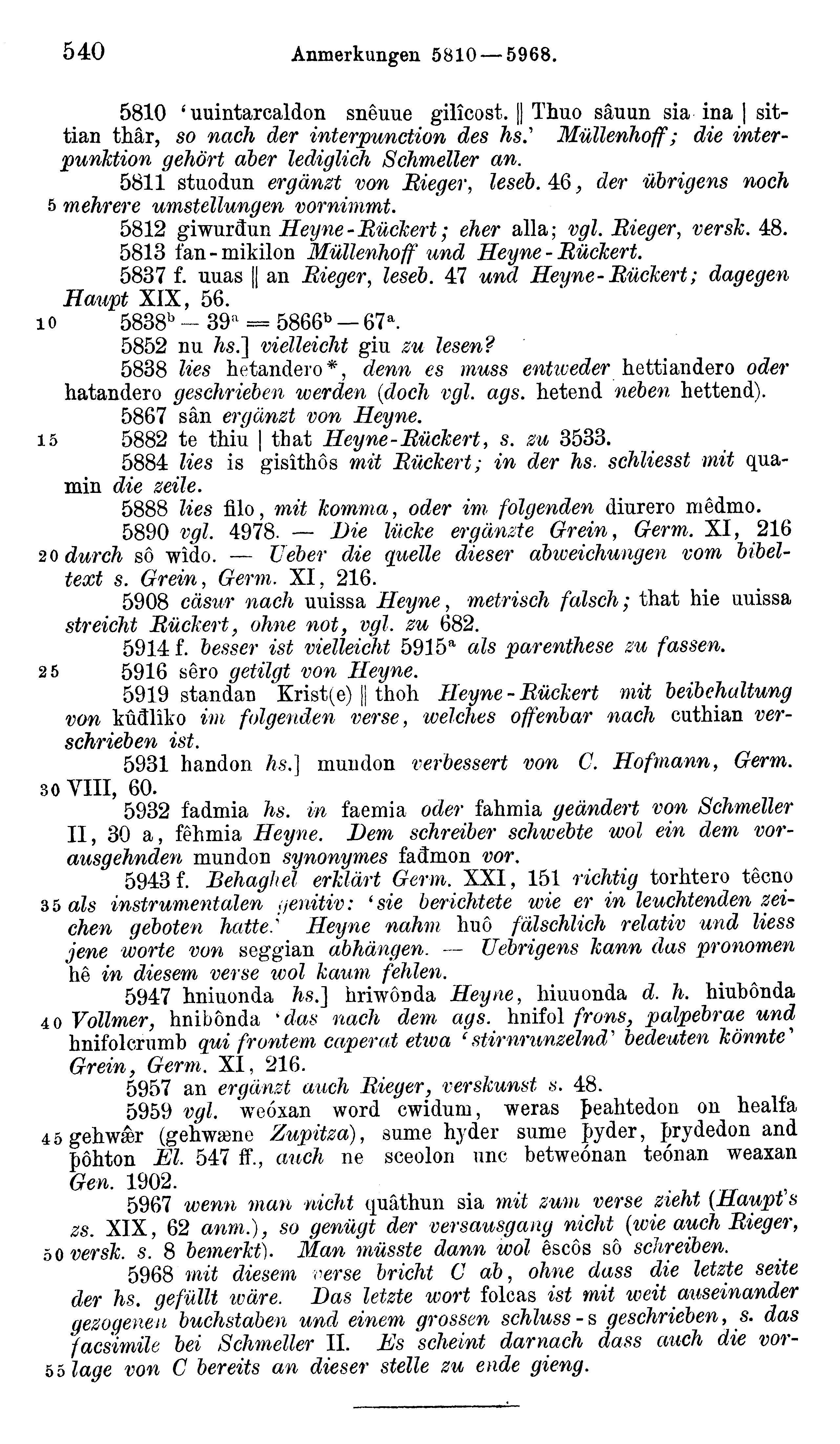 facsimile image (Sievers 1878, p. 540)