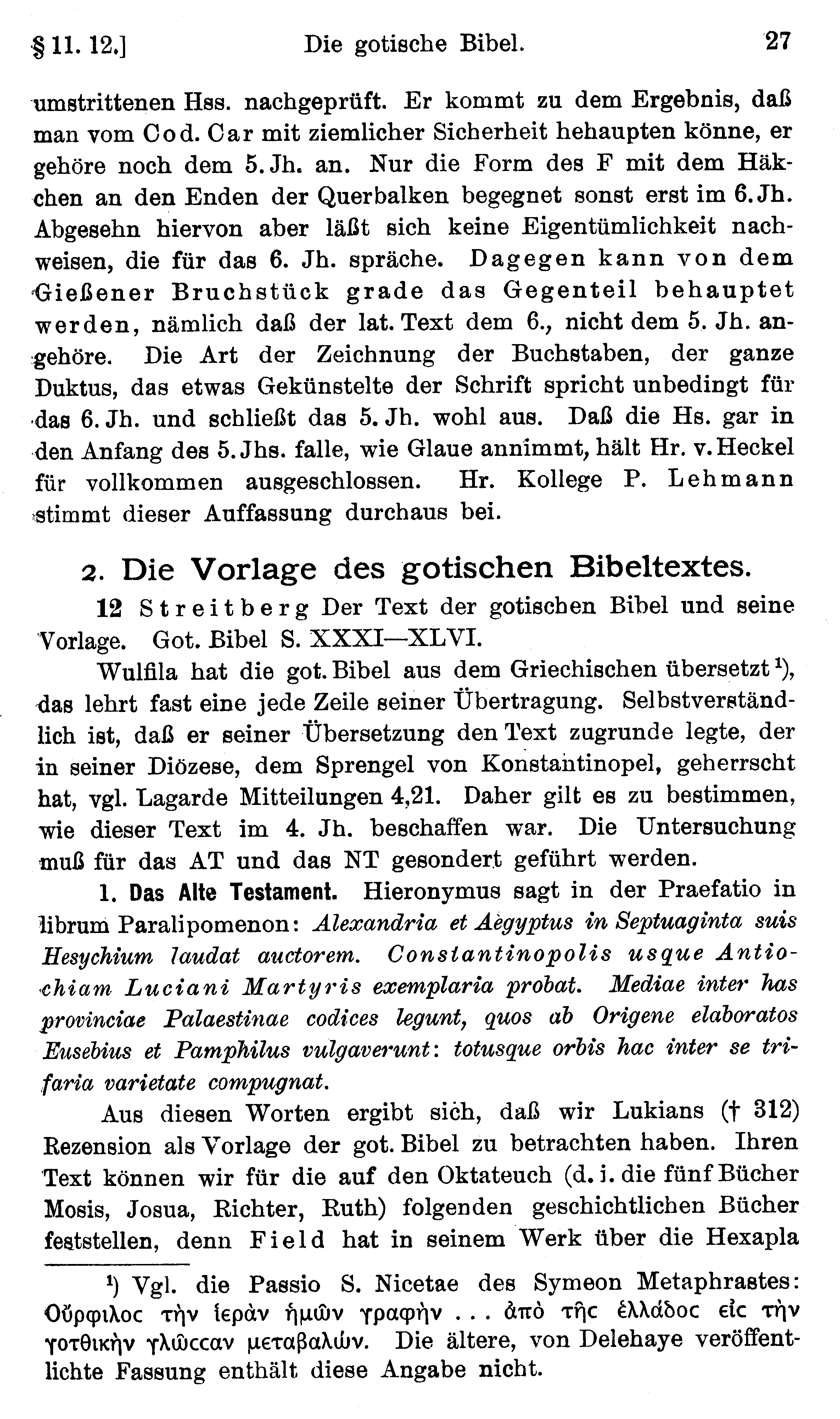 facsimile image (Streitberg 1920, p. 27)