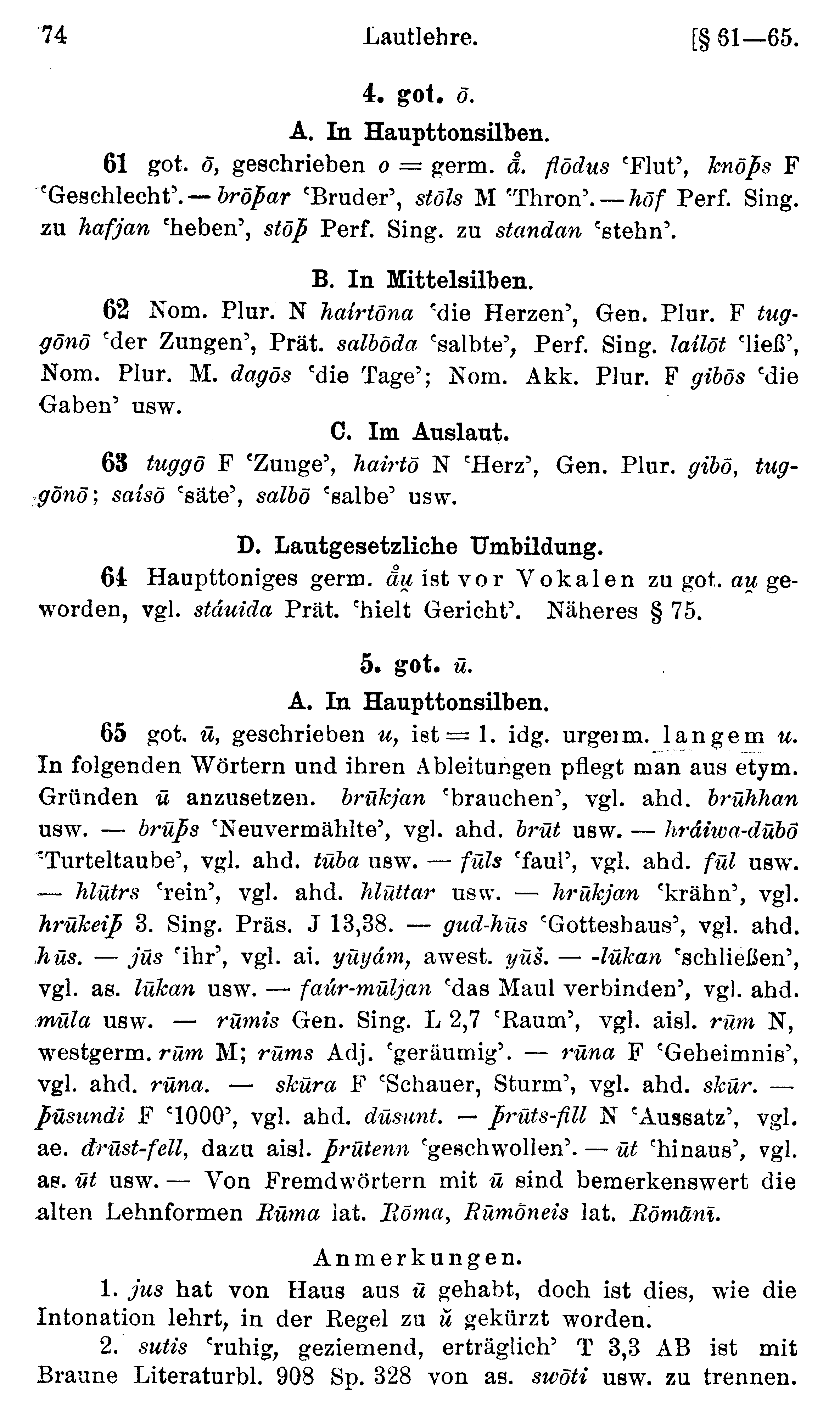 facsimile image (Streitberg 1920, p. 74)