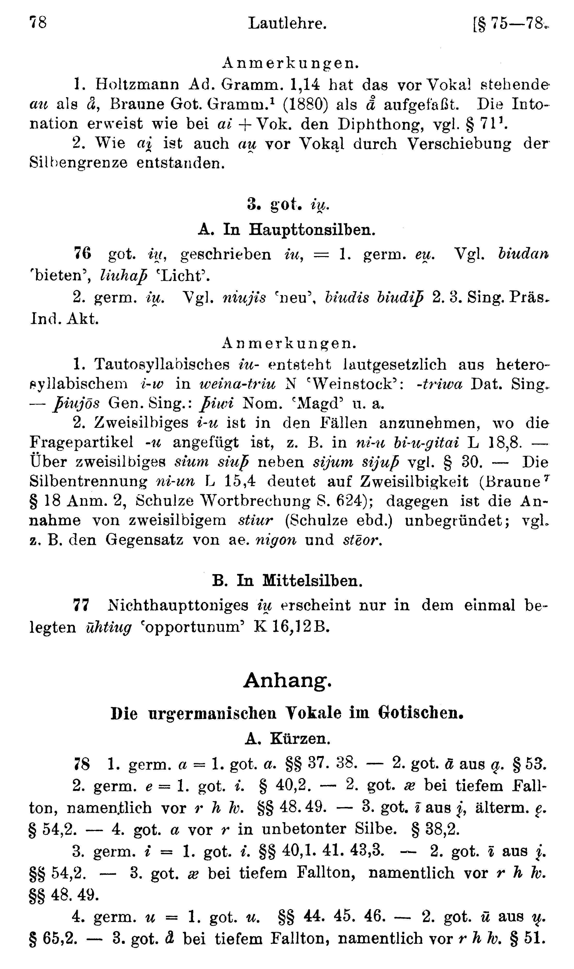 facsimile image (Streitberg 1920, p. 78)