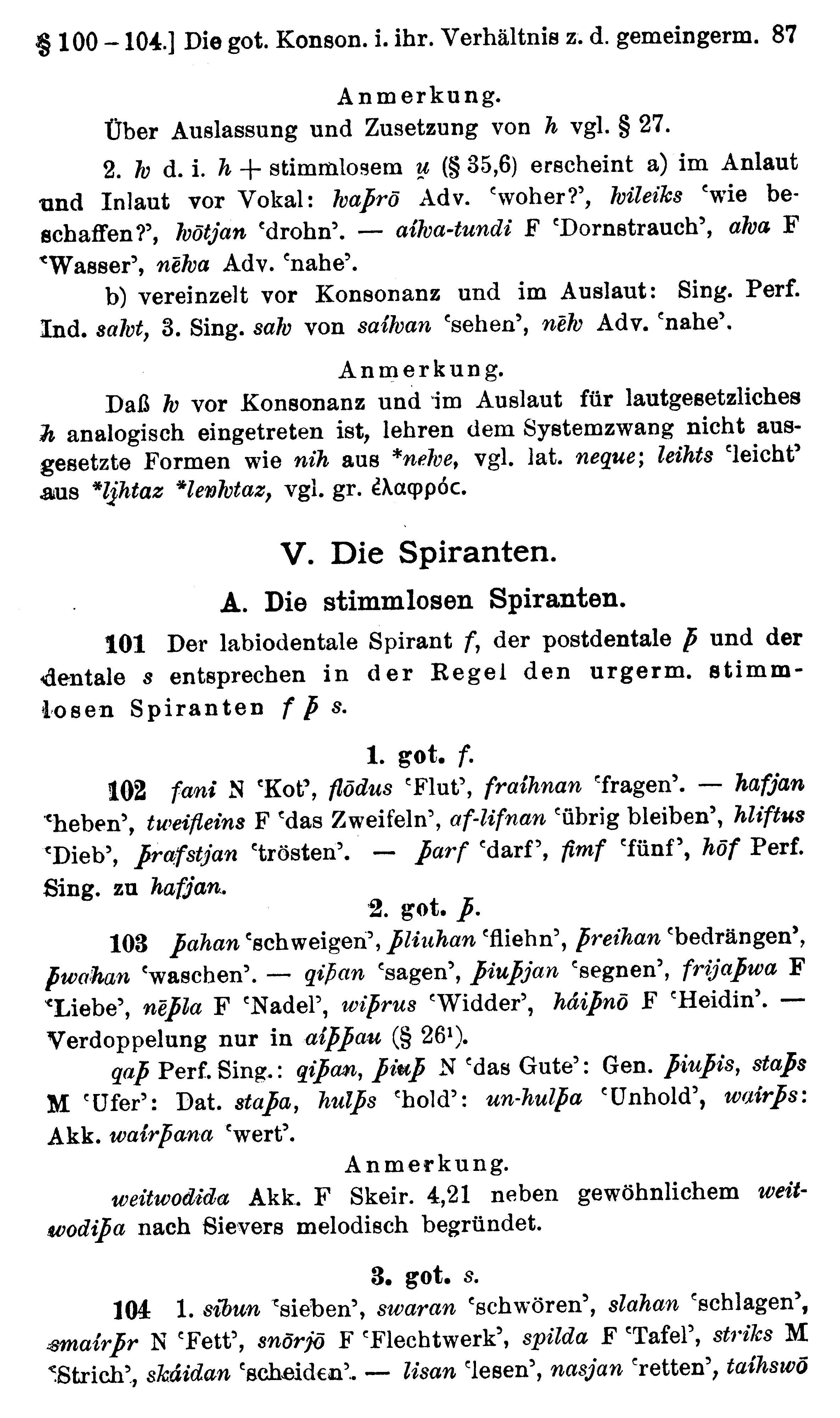 facsimile image (Streitberg 1920, p. 87)