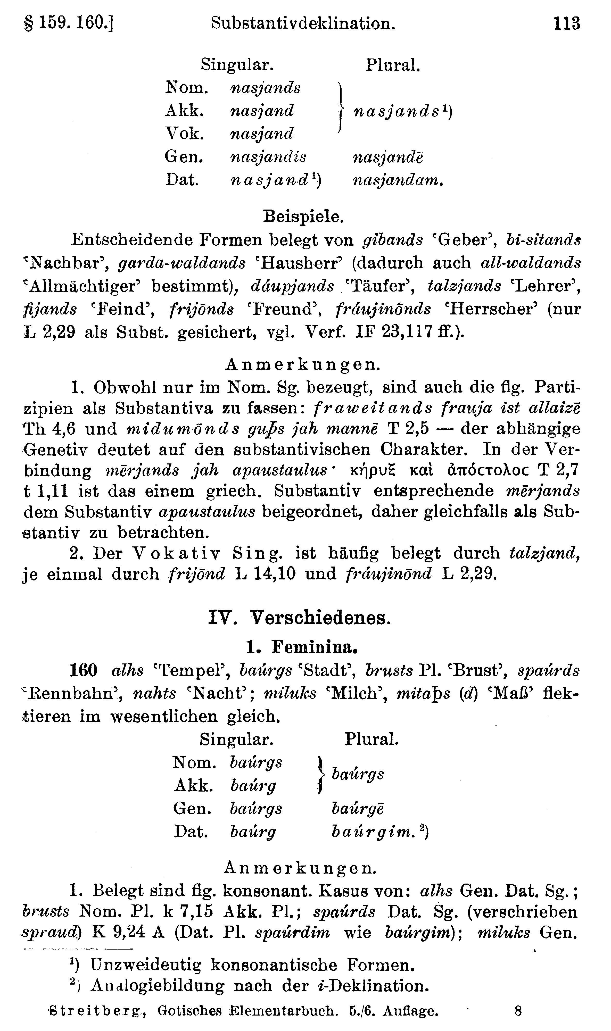 facsimile image (Streitberg 1920, p. 113)