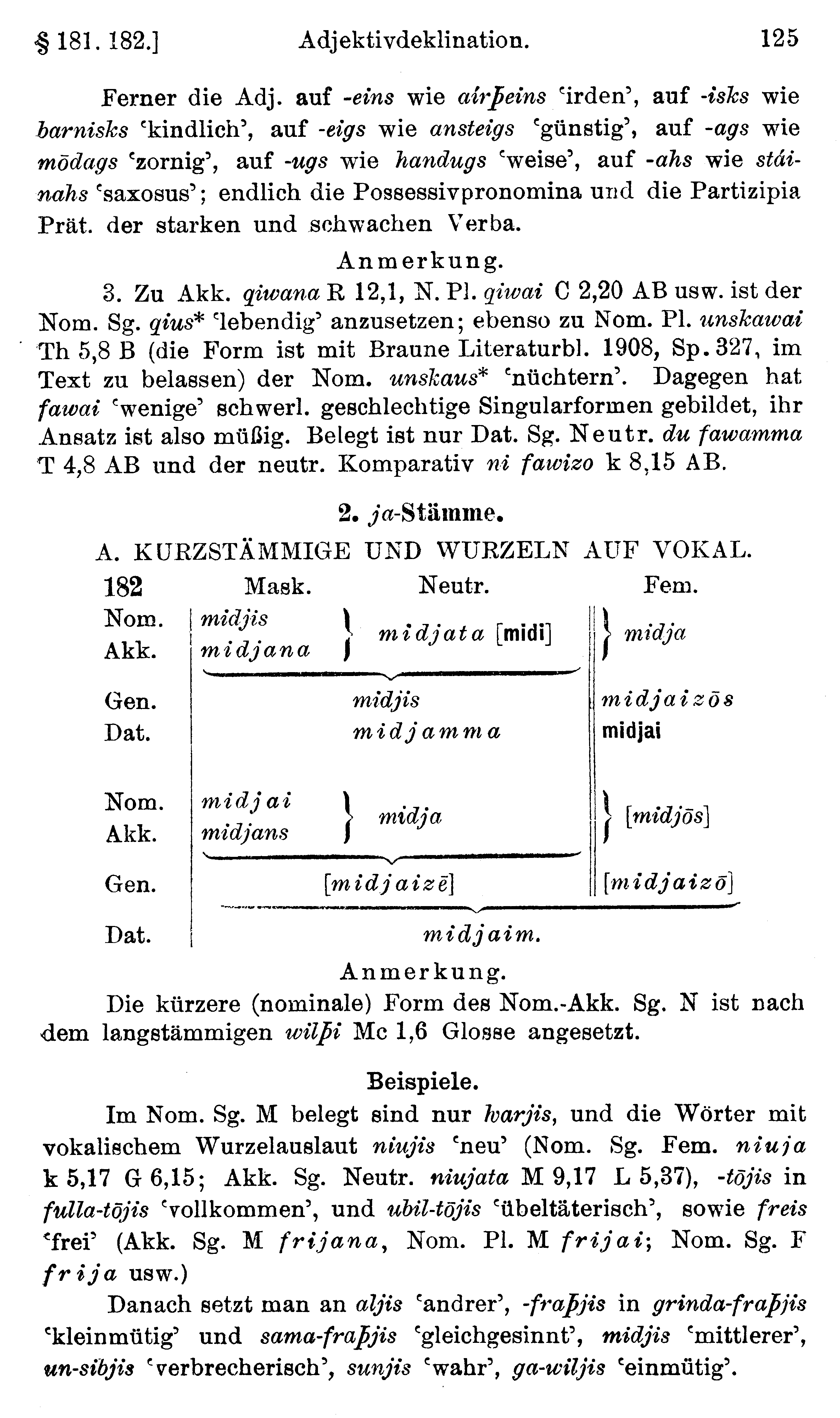 facsimile image (Streitberg 1920, p. 125)